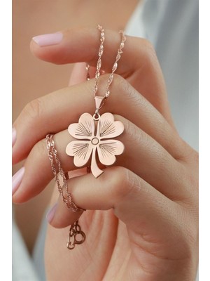 Silvano Jewelry 925 Ayar Gümüş Yonca Kolye