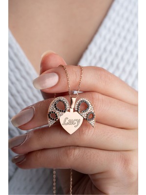 Silvano Jewelry 925 Ayar Gümüş Açılabilen Isimli Kalp Kolye