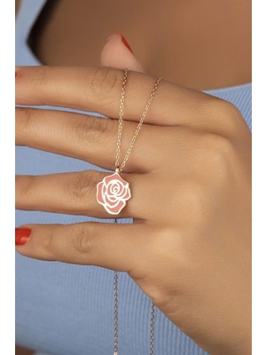 Silvano Jewelry 925 Ayar Gümüş Güllü Kolye