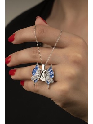 Silvano Jewelry 925 Ayar Gümüş Açılabilen Kelebek Kolye