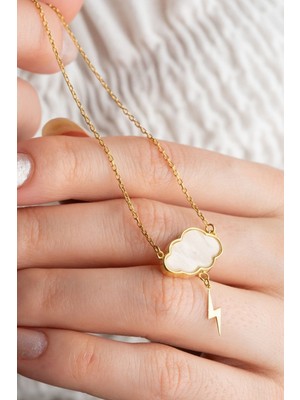 Silvano Jewelry 925 Ayar Gümüş Sedefli Bulut Kolye