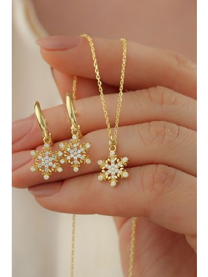 Silvano Jewelry 925 Ayar Gümüş Yıldız Küpe Kolye Seti