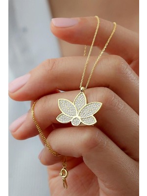 Silvano Jewelry 925 Ayar Gümüş Lotus Çiçeği Kolye