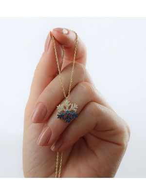 Silvano Jewelry 925 Ayar Gümüş Buzlu Kartanesi Kolye