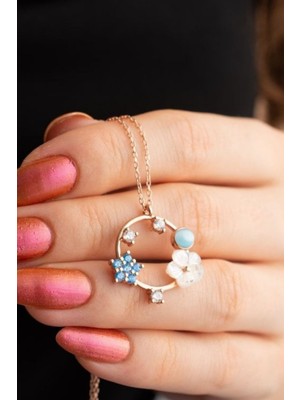 Silvano Jewelry 925 Ayar Gümüş Sedefli Çiçek Kolye