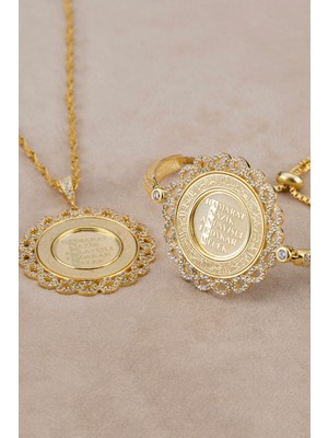 Silvano Jewelry 925 Ayar Gümüş Isimli Madalyon Kolye Bileklik Set