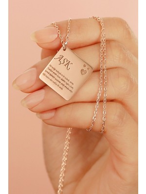 Silvano Jewelry 925 Ayar Gümüş Aşk Kolyesi