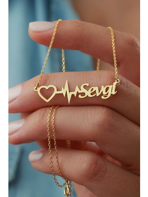 Silvano Jewelry 925 Ayar Gümüş Isimli Kalp Ritim Kolyesi