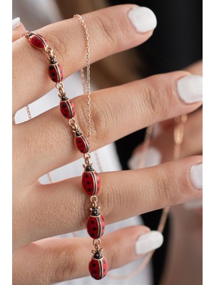 Silvano Jewelry 925 Ayar Gümüş Akışlı Uğur Böceği Kolye