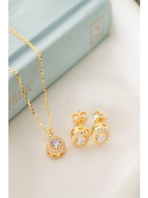 Silvano Jewelry 925 Ayar Gümüş Haziran Ayı Doğum Taşı ( Alexsandrite ) Kolye - Küpe Seti