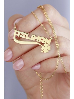 Silvano Jewelry 925 Ayar Gümüş Yoncalı Isimli Kolye