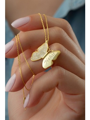 Silvano Jewelry 925 Ayar Gümüş Annem Kelebek Kolye