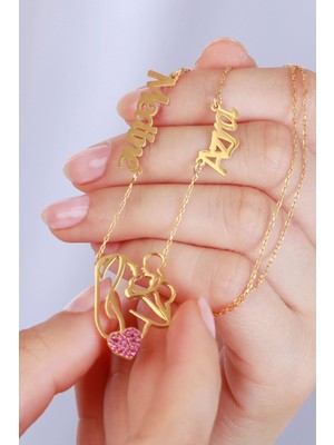 Silvano Jewelry 925 Ayar Gümüş Anne Bebek Isimli Kolye