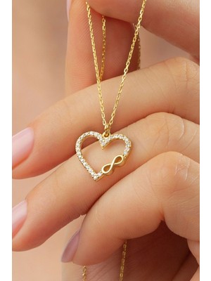 Silvano Jewelry 925 Ayar Gold Kalpli Sonsuz Gümüş Kolye