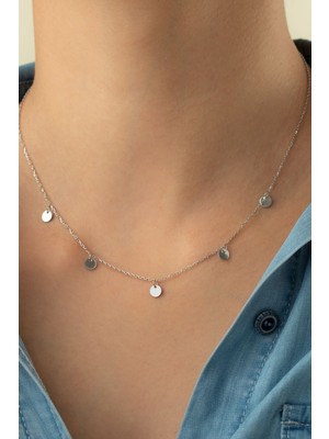 Silvano Jewelry 925 Ayar Gümüş Pullu Şans Kolyesi