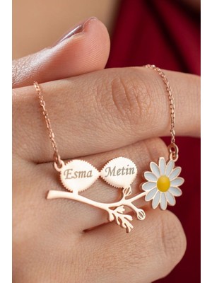 Silvano Jewelry 925 Ayar Gümüş Isimli Papatya Kolye