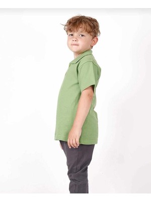 Fatella Unısex Çocuk Genç Polo Yaka Kısa Kol Normal Kalıp Düz Basic Okul Lise T-Shırt