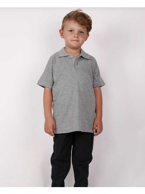 Fatella Unısex Çocuk Genç Polo Yaka Kısa Kol Normal Kalıp Düz Basic Okul Lise T-Shırt