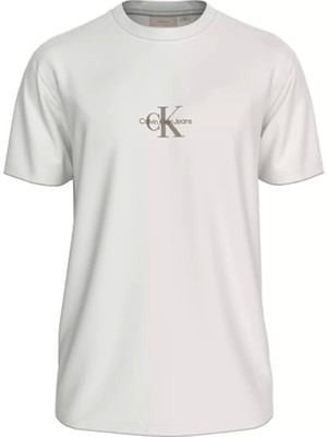 Calvin Klein Erkek Monologolu Fildişi T-Shirt