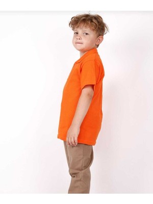 Fatella Unısex Çocuk Genç Polo Yaka Kısa Kol Normal Kalıp Düz Basic Okul Lise T-Shırt