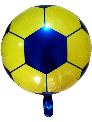 Parti Pera Sarı Lacivert Pastel Balon Futbol Temalı Dopum Günü Balon Seti Futbol Topu Folyo Balon