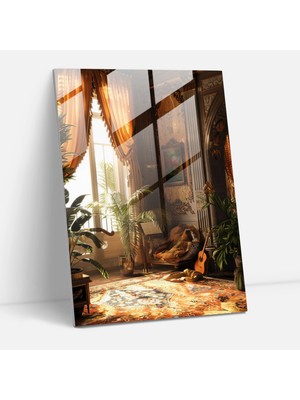 Painted Anarchy Johannes Vermeer Glass Wall Art - Woman Playing Musical Instrument - Johannes Vermeer, Glass Wall Art, Johannes Vermeer, Modern Art, 30X45