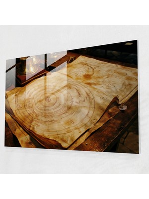 Painted Anarchy Leonardo Da Vinci Glass Wall Art - Mirror Writing - Leonardo Da Vinci, Wall Decoration, Glass Art, Leonardo Da Vinci, 45X30