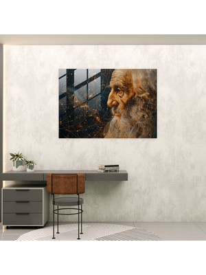 Painted Anarchy Leonardo Da Vinci Glass Print - Leonardo Da Vinci, Glass Art, Leonardo Da Vinci, Glass Print, 45X30