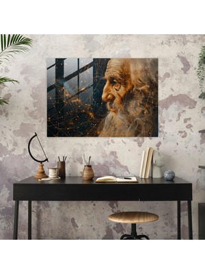 Painted Anarchy Leonardo Da Vinci Glass Print - Leonardo Da Vinci, Glass Art, Leonardo Da Vinci, Glass Print, 45X30