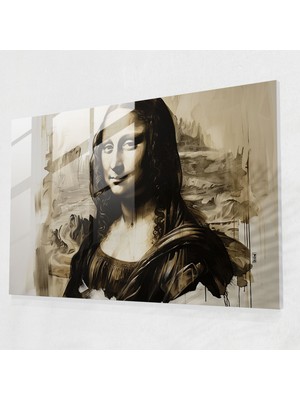 Painted Anarchy Leonardo Da Vinci Glass Print - Leonardo Da Vinci, Classic Portrait, Mona Lisa, Leonardo Da Vinci, 45X30