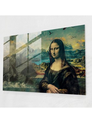 Painted Anarchy Leonardo Da Vinci Glass Print: Mona Lisa - Leonardo Da Vinci, Home Decoration, Wall Decoration, Leonardo Da Vinci, 45X30