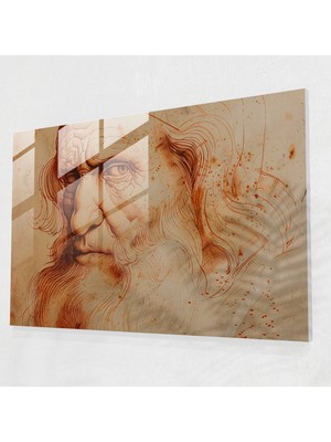 Painted Anarchy Leonardo Da Vinci Glass Print - Leonardo Da Vinci, Wall Decoration, Glass Wall Art, Home Decoration, 35X25