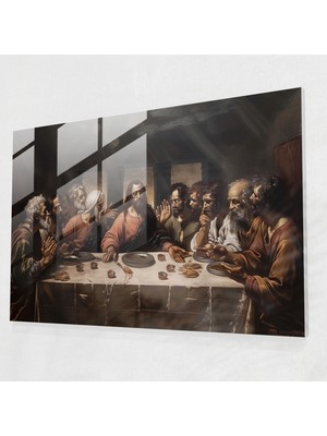 Painted Anarchy Leonardo Da Vinci Modern Art - Leonardo Da Vinci, Home Decoration, Glass Print, Leonardo Da Vinci, 45X30