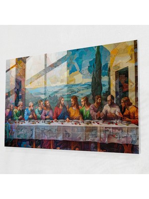 Painted Anarchy Leonardo Da Vinci Glass Print: The Last Supper - Leonardo Da Vinci, Home Decoration, Glass Print, Leonardo Da Vinci, 45X30