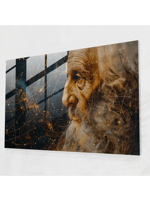 Painted Anarchy Leonardo Da Vinci Glass Print - Leonardo Da Vinci, Glass Art, Leonardo Da Vinci, Glass Print, 35X25