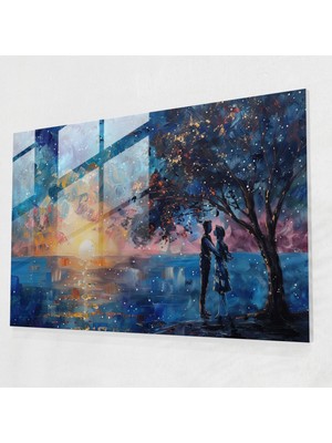 Painted Anarchy Starry Night Glass Print - Leonid Afremov, Wall Decoration, Leonid Afremov, Modern Art, 45X30