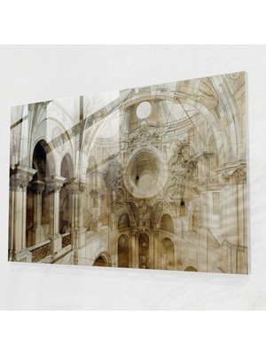 Painted Anarchy Leonardo Da Vinci Home Decoration - Leonardo Da Vinci, Wall Decoration, Architectural Design Drawing, Intricate Details, 45X30