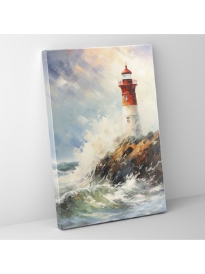 Painted Anarchy Lighthouse Canvas Print - Lighthouse, Canvas Print, Stormy Skies, Oil Painting, 30X50