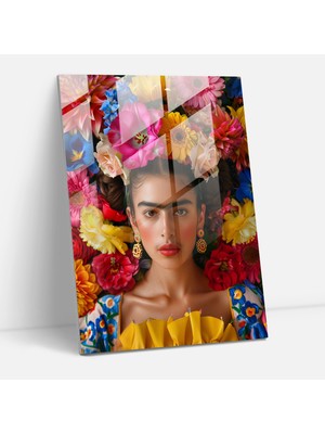 Painted Anarchy Frida Kahlo Style Glass Print - Frida Kahlo Eserleri, Glass Art, Modern Art, Wall Decoration, 30X45