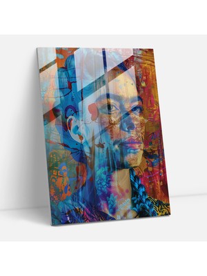 Painted Anarchy Frida Kahlo Style Glass Art - Frida Kahlo Eserleri, Modern Art, Home Decoration, Glass Print, 30X45