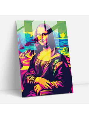 Painted Anarchy Pop Art Mona Lisa Cam Baskı - Klasisizm+Popart, Duvar Dekorasyonu, Modern Sanat, Cam Duvar Sanatı, 30X45