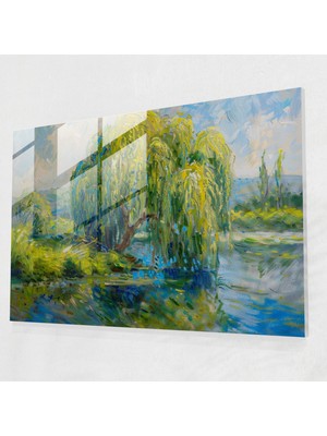 Painted Anarchy Claude Monet Cam Duvar Sanatı Sakin Manzara - Claude Monet, Modern Sanat, Cam Duvar Sanatı, Cam Baskı, 45X30