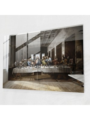 Painted Anarchy Leonardo Da Vinci Glass Print - Last Supper - Leonardo Da Vinci, Modern Art, Wall Decoration, Glass Wall Art, 45X30