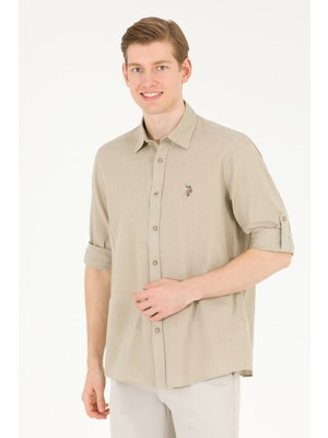 U.S. Polo Assn. Erkek Haki Gömlek Basic 50262880-VR027