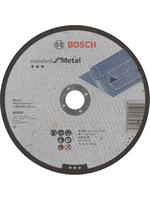 NCK Kesme Diski, Düz, Standart, Metal Için A 30 S Bf, 22,23 Mm, 3,0 Mm, Gri, 2608603167