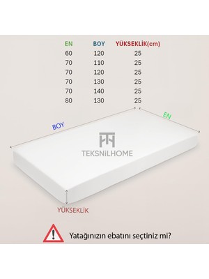 TeksNil Home| %100 Pamuk Sıvı Geçirmez Bebek Yatak Koruyucu Alez | Beşik Kreş Yatak Koruyucu Alezi | Full Kenar Çarşaf 70 x 140