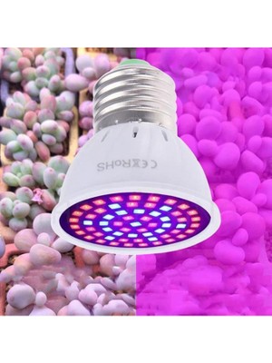 Profisher Tam Spektrum Bitki Büyütme 48 LED Lamba E27 Duy 220V 9W