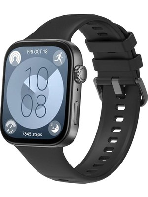 Voyo Huawei Watch Fit 5 / Fit 4 / Fit 3 ve Pro'lar Kordon Silikon Yumuşak Klasik Kayış