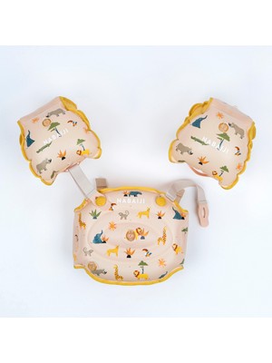 Çocuk Yüzme Kolluğu - Bej/baskılı - Tiswim Print