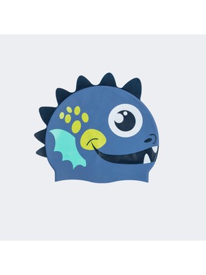 Silikon Yüzücü Bonesi - Mavi/sarı Ejderha Modeli - Standart Beden